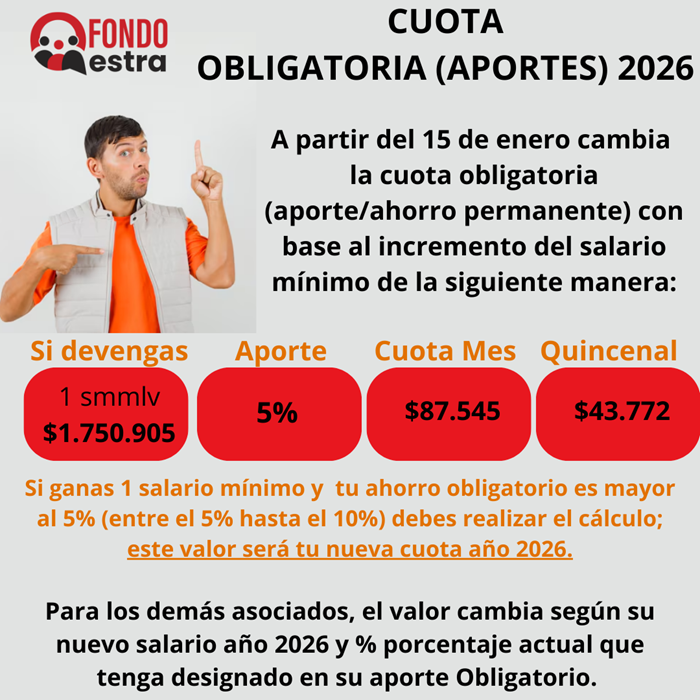 cuota obligatoria 2026